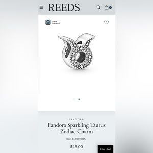 Pandora Sparkling Taurus Zodiac Charm